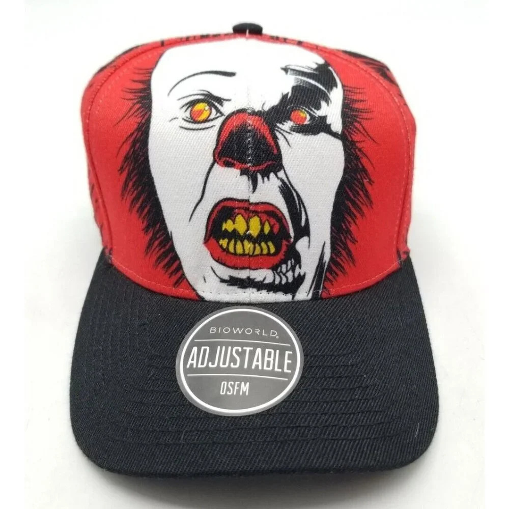 IT Original Movie Snapback Red & Black Pennywise Clown Baseball Hat Cap OSFM NWT